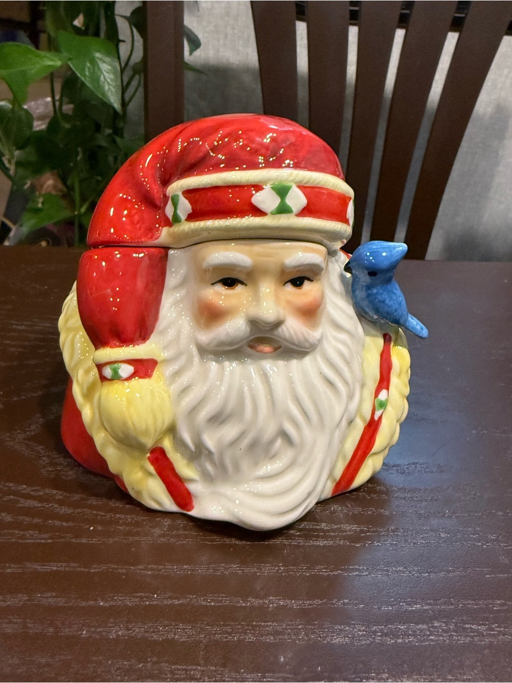 Woodland Holly Christmas Figural Santa by Studio Nova Sugar Bowl W Lid JA015